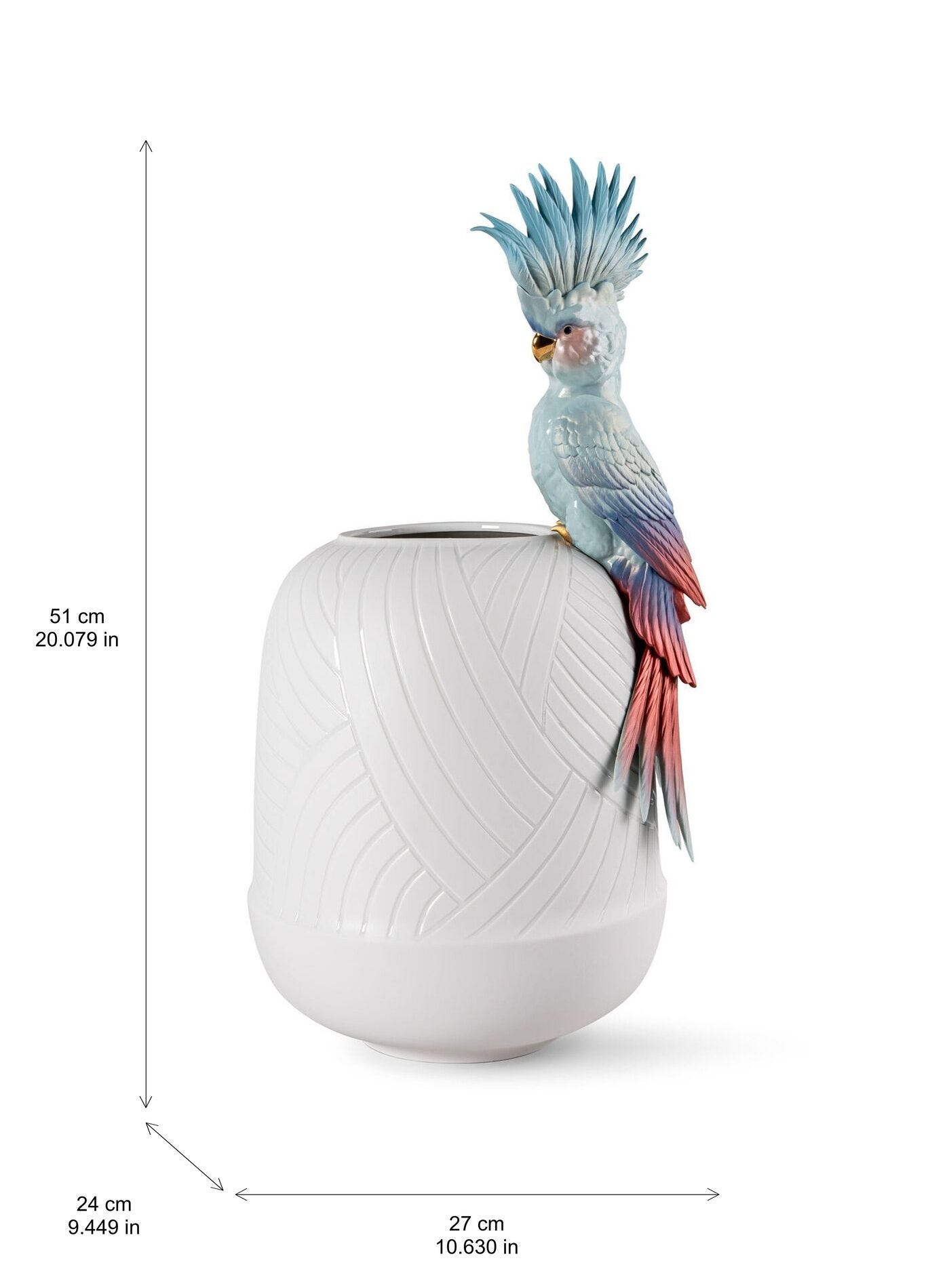 Какаду — ваза — схема размеров — LLADRÓ 01009768