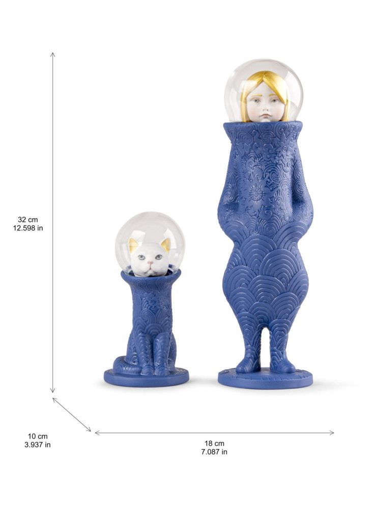 Космическая девочка и кот — схема размеров — LLADRÓ 01009792
